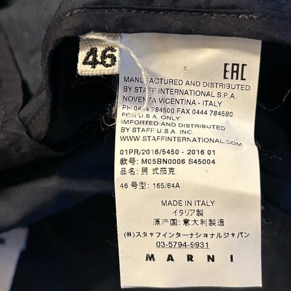 Marni Women’s Navy Blue 100% Cotton Blazer Jacket Size 46 US 10 - Picture 8 of 10